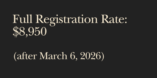 Full Registration Rate: $8950. After March 6, 2026